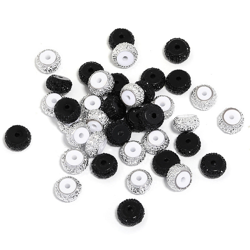 Wholesale 100pcs Color Wheel Beads Granulated Sugar Flat Beads Acrylic Spacer Beads Spacer
